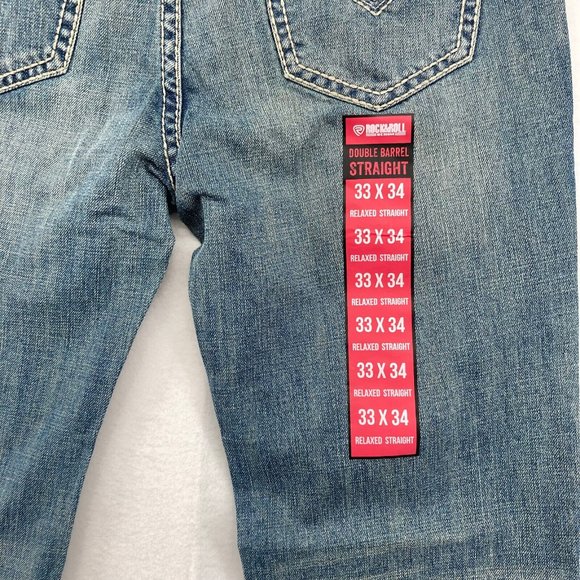 Rock&Roll Men's Double Barrel Straight Relaxed Fit Denim LT Vintage Sz 33x34 NWT - Picture 10 of 12
